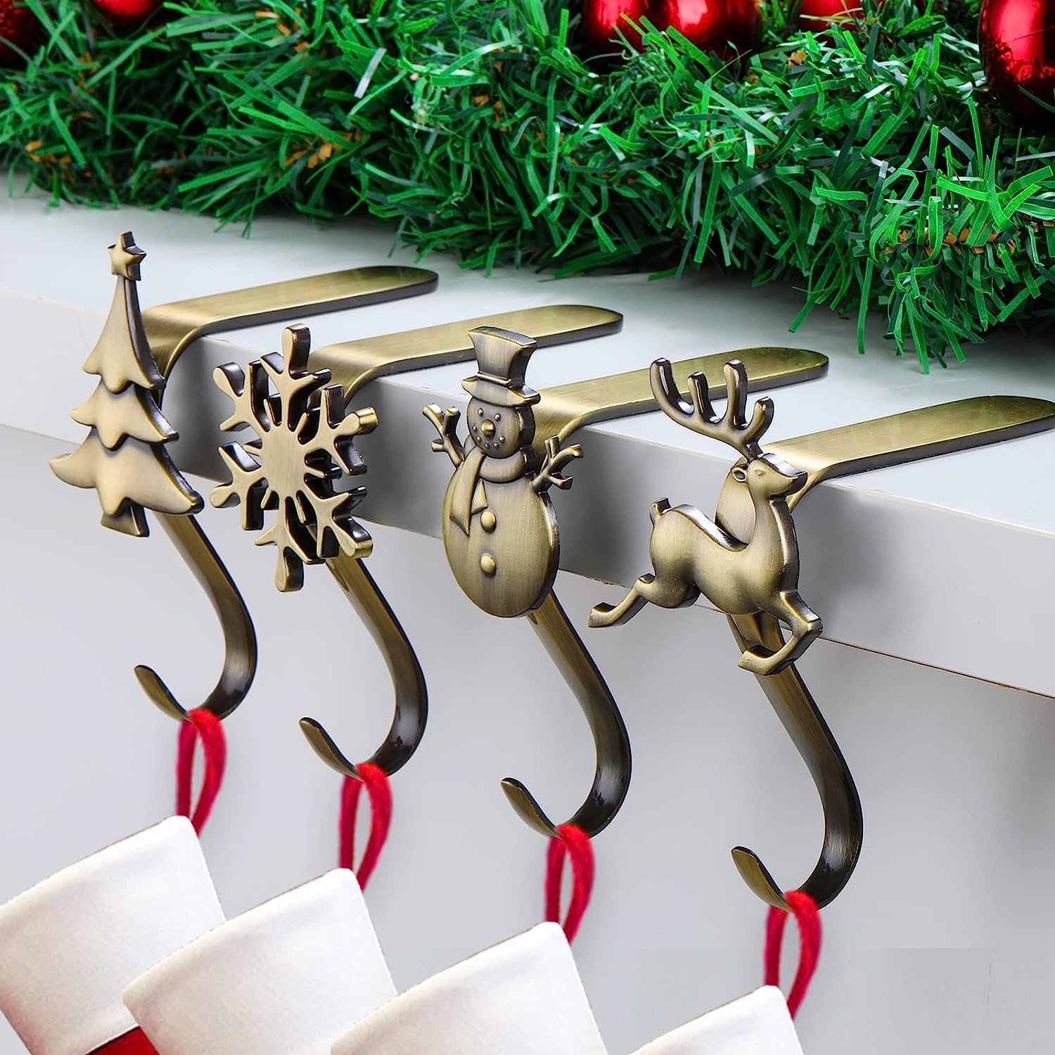 Amazon.com: OUFINI Christmas Stocking Holders Set 4: Mantel