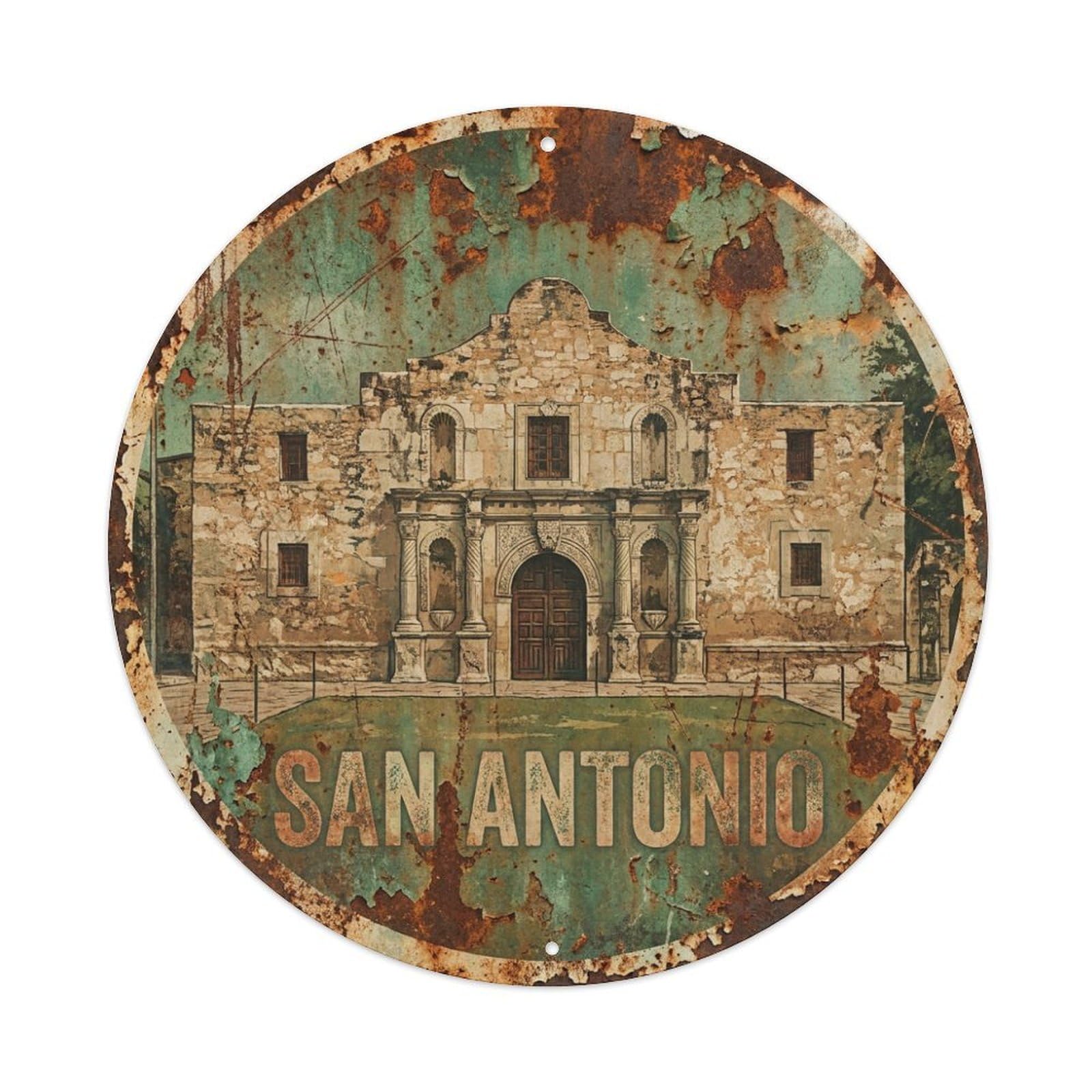 Tgrcjimh Style Metal Tin Sign Retro Travel Usa San Antonio