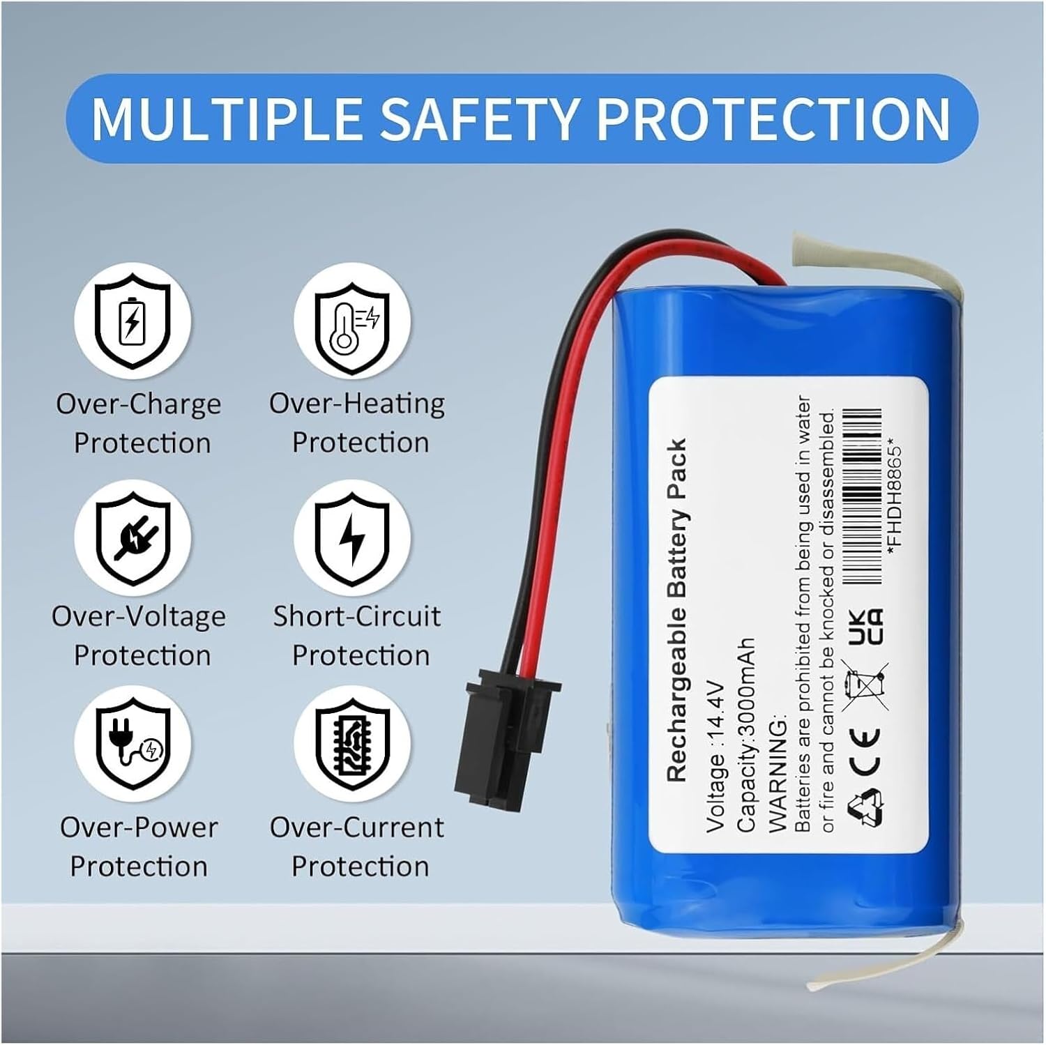 Battery Replacement，Compatible for Kyvol，Cybovac L20，Compatible for Laresar，Grande 2 Sweeping Robot Vacuum Cleaner Replace