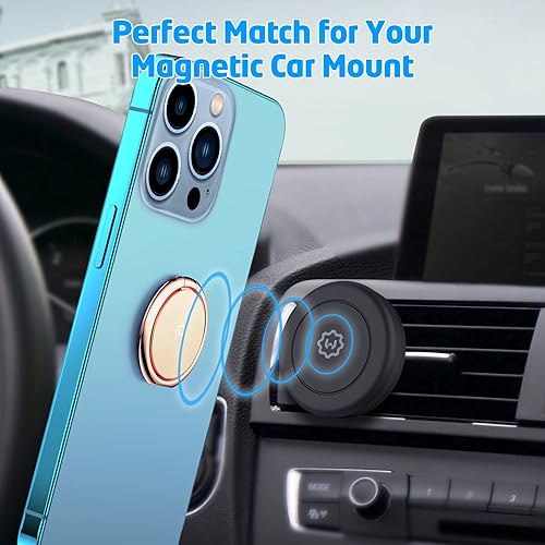 Miniatura 3 de WixGear - Soporte magnético universal para teléfono celular con soporte de teléfono para mano, soporte de anillo de teléfono funciona con soportes