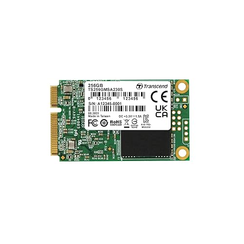 Transcend MSA230 256GB mSATA SSD with Dram Cache, Up to 530MB/s, Mini SATA III 6G/s Internal Solid State Drive for Ultrabook/Desktop/Tablet/PC/GPS/Server, 3D TLC NAND Flash, LDPC Error Correction, ECC