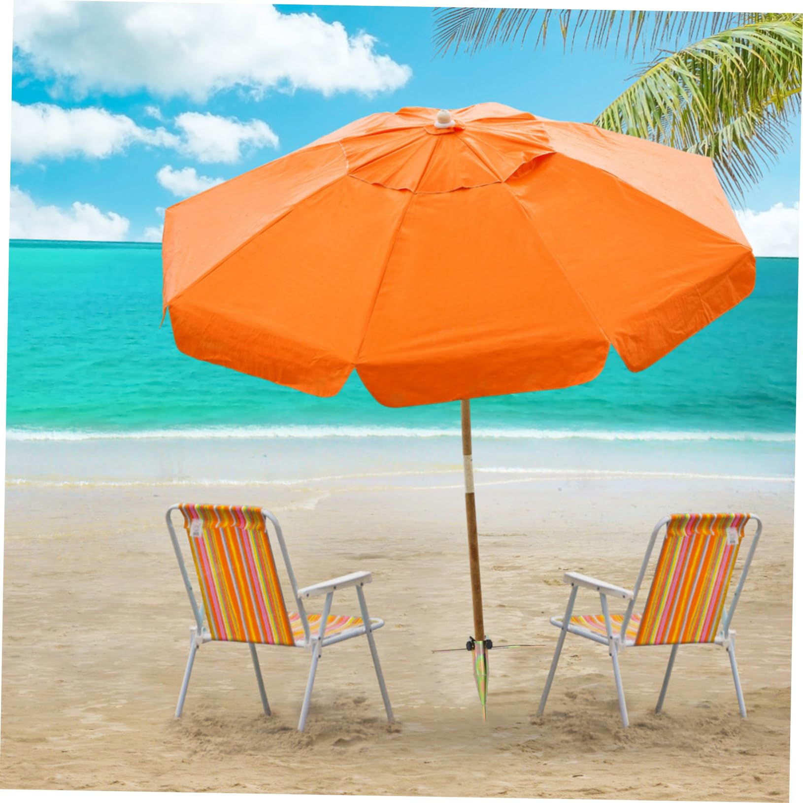 Milisten Ancre de Parasol de Plage en Acier Jaune pour Extérieur