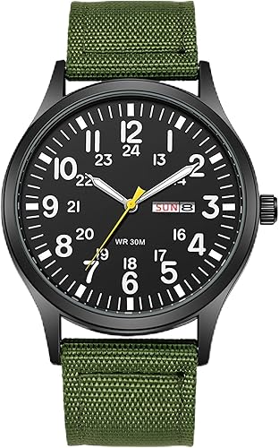 Gosasa Relojes militares unisex, relojes deportivos con correa de nylon de textil, elegantes relojes para hombre, relojes luminosos de moda, relojes