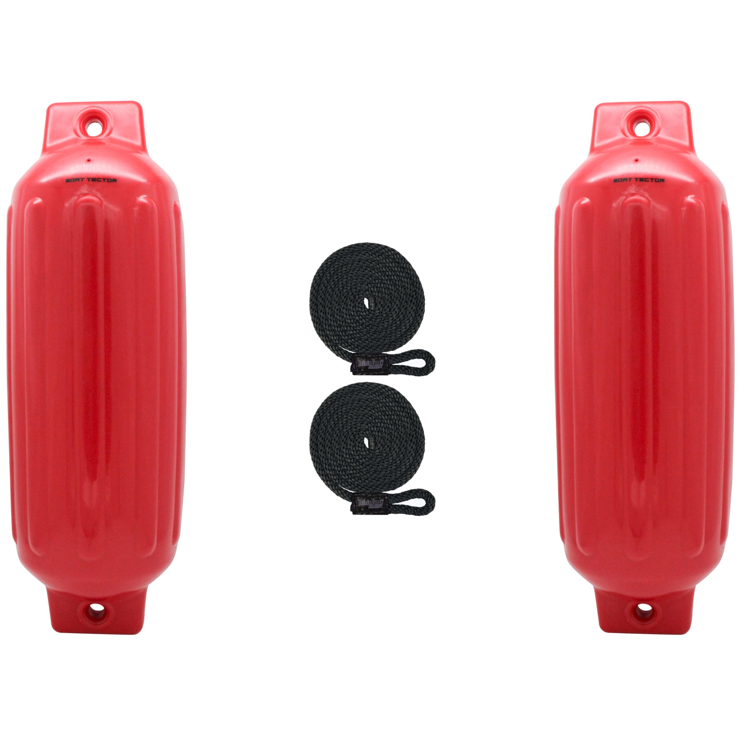 Extreme Max 3006.8538.2 BoatTector Inflatable Fender Value 2-Pack - 10" x 30", Red
