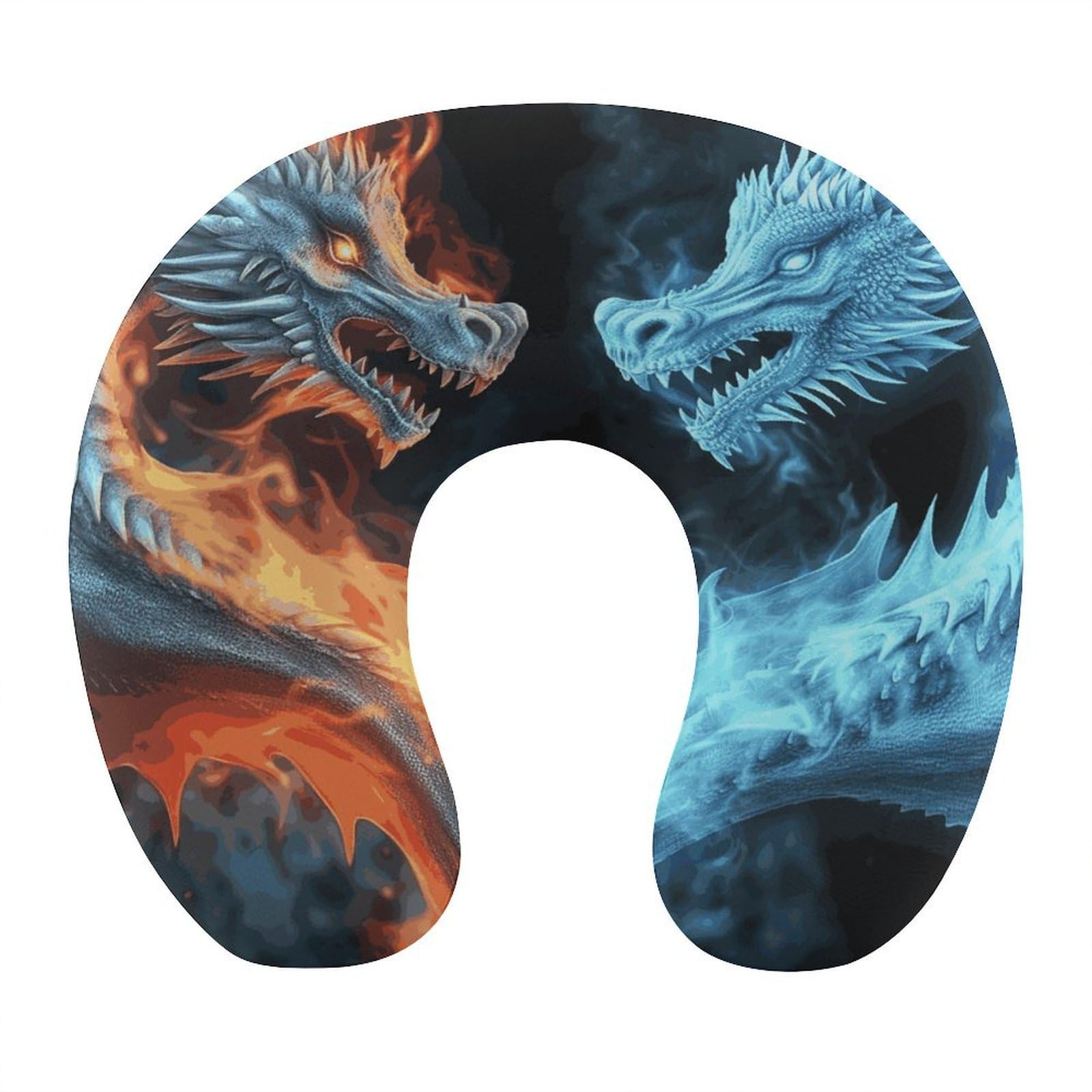 Btcowzrv Style Ice And Fire Dragons U Shaped Neck Pillow Travel Pillows