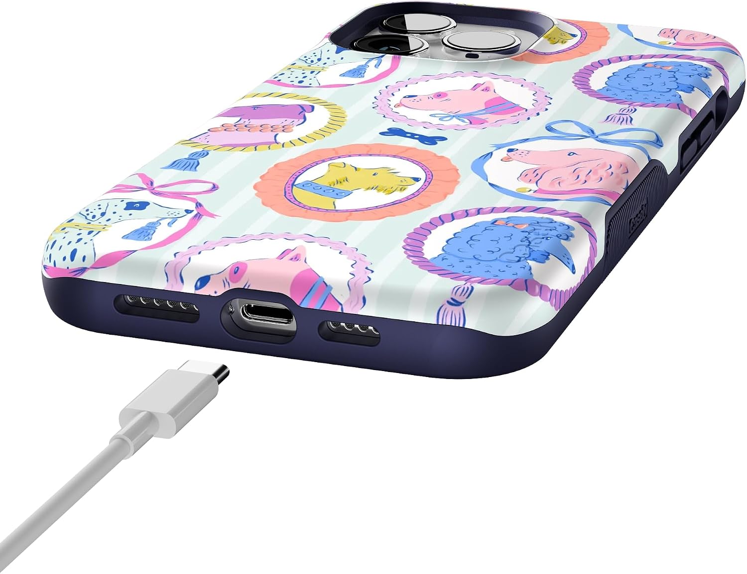 Casely iPhone 13 Pro Max Case | Chateau Pups | French Dog | Bold Protective Design | Compatible with MagSafe
