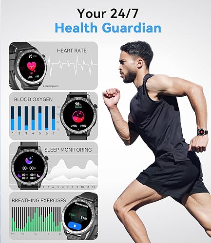 Miniatura 5 de Reloj inteligente para mujeres y hombres, podómetro de seguimiento de pasos de 1.43 pulgadas para iPhone, iOS y Android, IP68 impermeable actividad