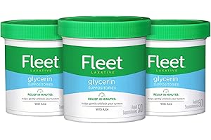 Fleets Glycerin Suppositories for Constipation, 3 Packs of 50 Count Suppositories