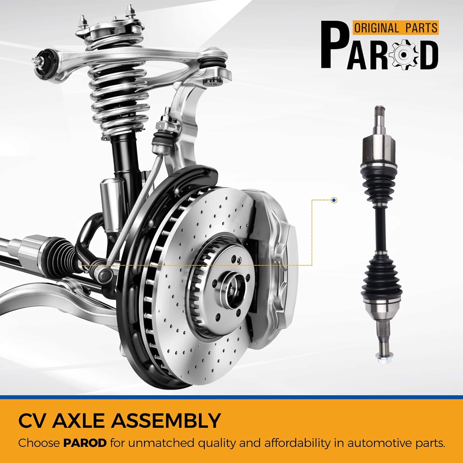 PAROD 66-1250HD CV Axle Assembly Fit for 2005-2009 Buick Allure, 1997-2005 Century, 2005-2009 LaCrosse, 1997-2004 Regal, 2000-2011 Chevy Impala, 2000-2004 Monte Carlo, Front Right Passenger Side