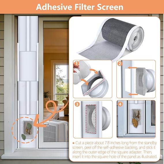 Portable Ac Window Vent Kit Max 47Length with 5.9Hose Universal Coupler