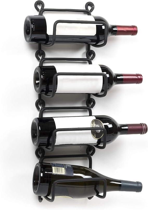 Wallniture Wrought Iron Wine Rack Wall Mount Bottle