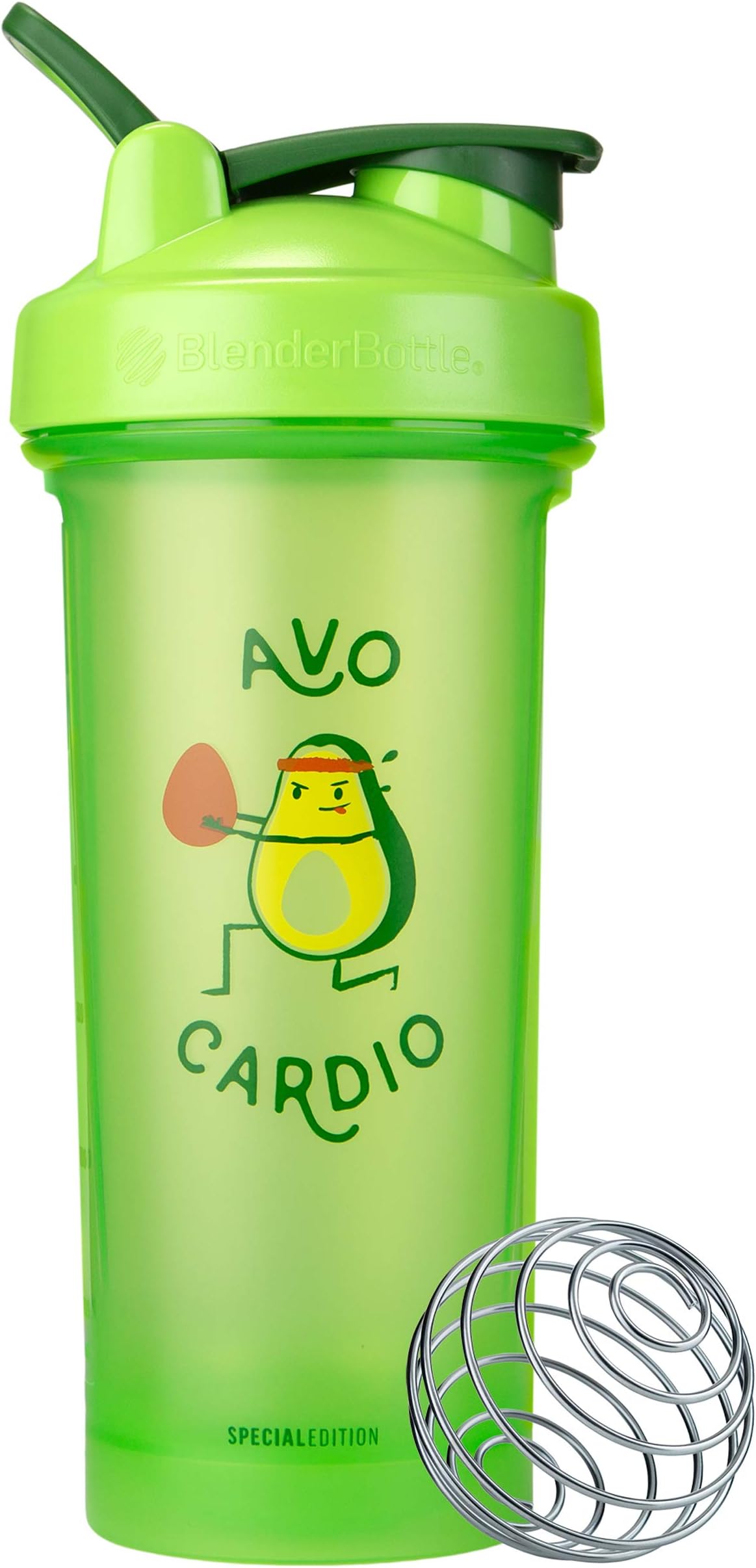 Just for Fun Classic V2 Shaker Bottle Perfect for Protein Shakes and Pre Workout, 28-Ounce, Avo Cardio
