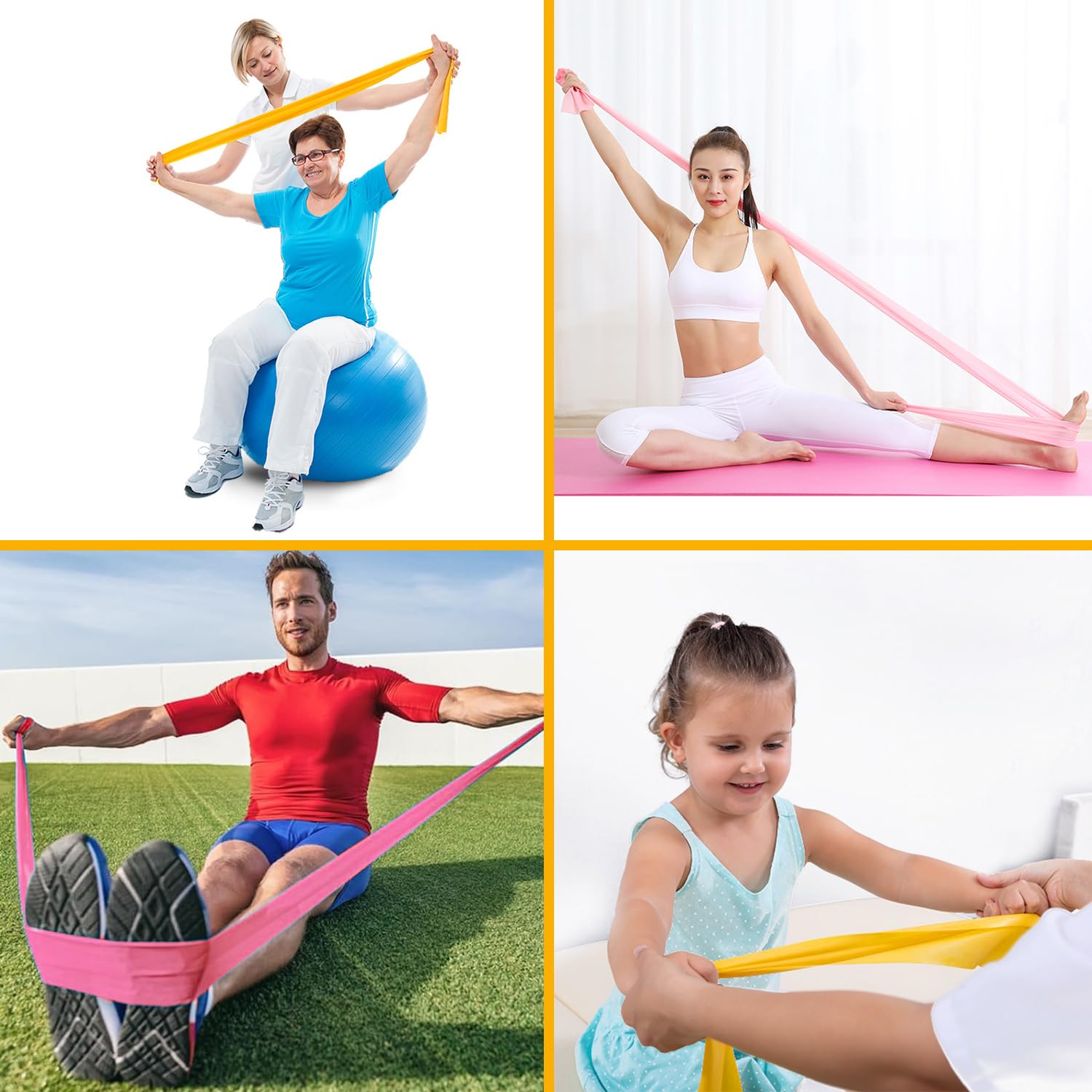 2-delige set fitnessbanden, 15 lbs elastische banden voor krachttraining, 15 lbs, hoogwaardige fitnessband, voor sport, pilates, yoga, krachttraining, lichamelijke revalidatie 2-delige set fitnessbanden, 15 lbs elastische banden voor krachttraining, 15 lbs, hoogwaardige fitnessband, voor sport, pilates, yoga, krachttraining, lichamelijke revalidatie
