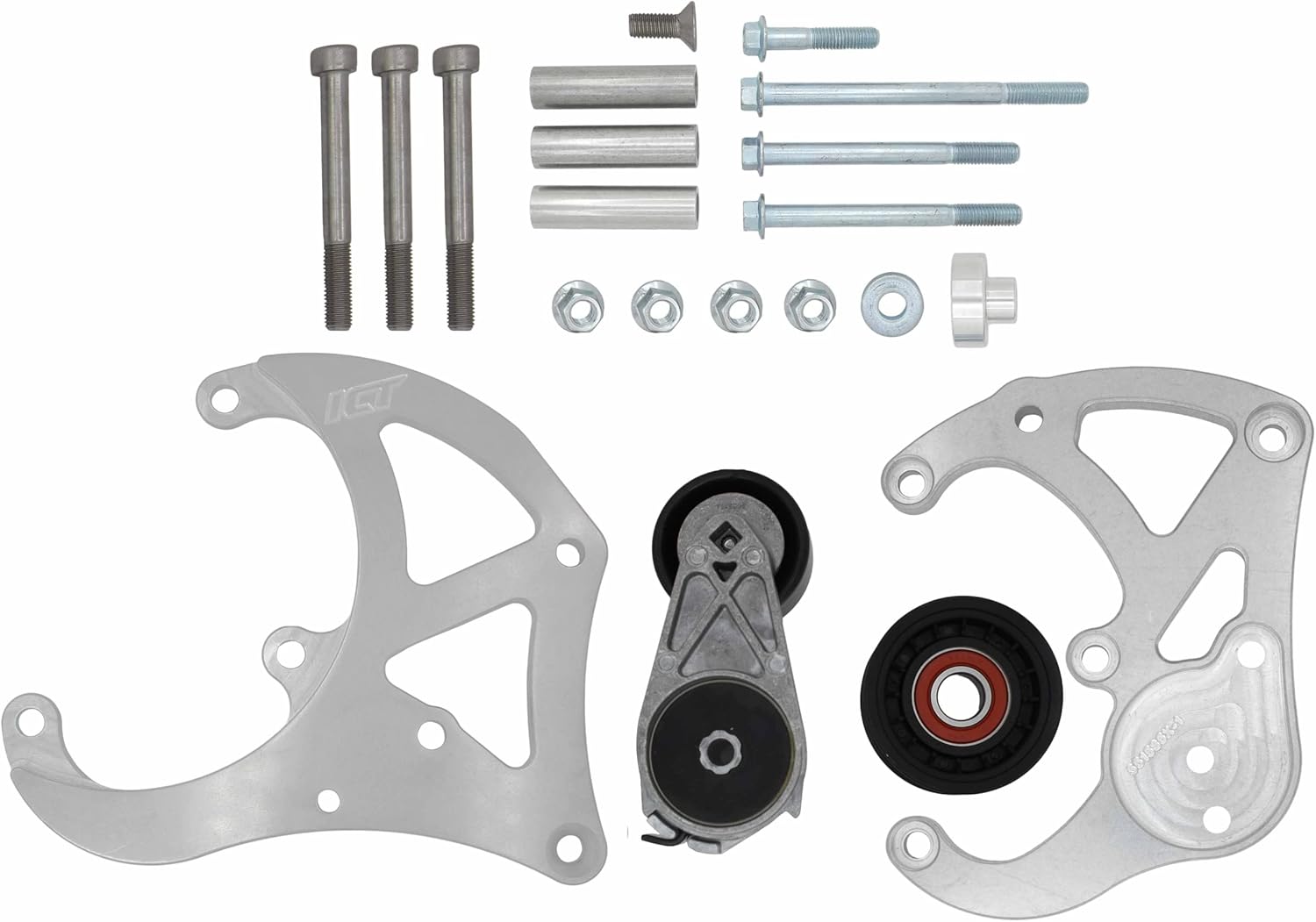 LS A/C Compressor Bracket Kit Compatible with Corvette R4, LS1, LS3, CTS-V, LSX, LS7, LS9 by ICT Billet