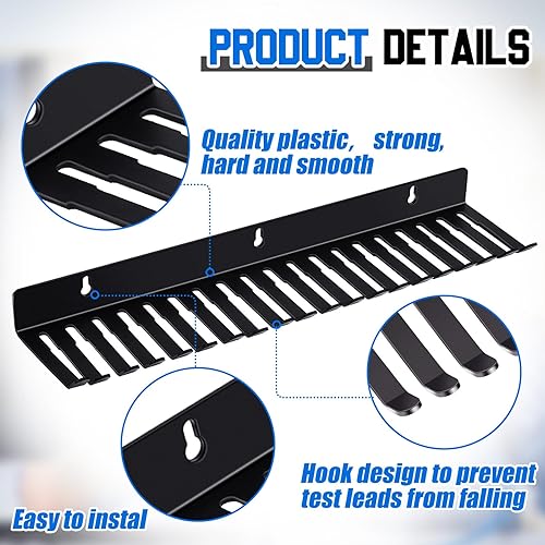 Miniatura 5 de Geetery 4 piezas de soporte para cables de montaje en pared, organizador de cables, soporte negro con 19 ranuras para cables de 5,5 a 0.374 in de