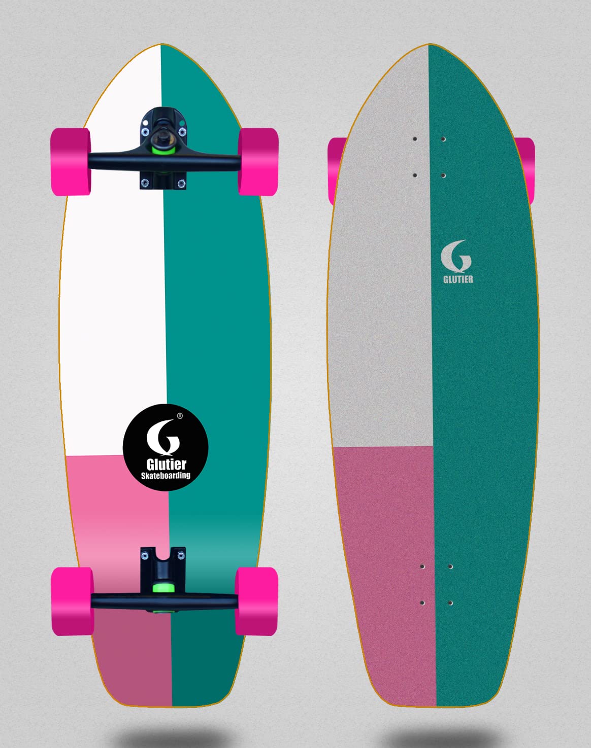 Glutier Skate Cruiser Skateboard avec Trucks 180 mm Minim Pastel 31