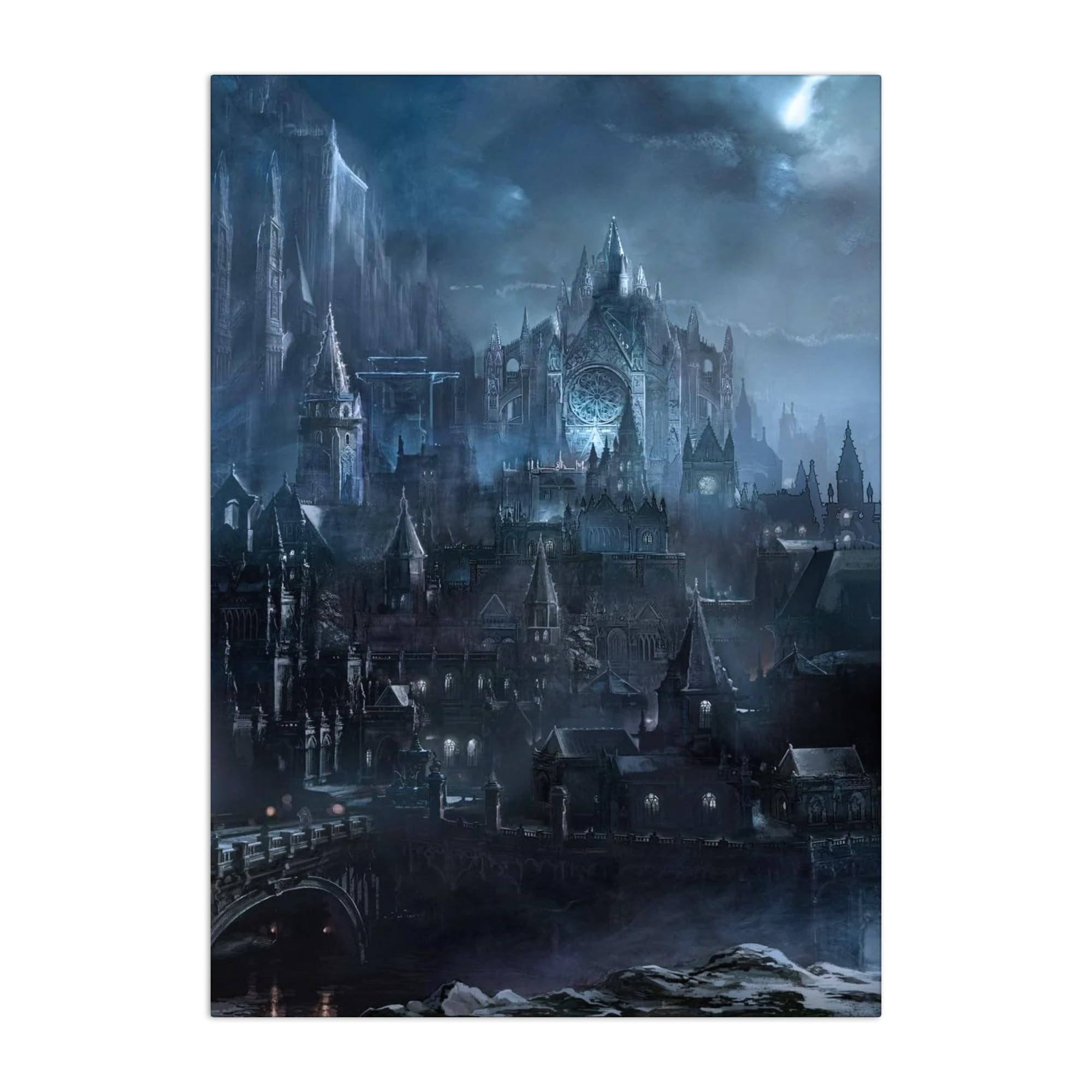 Displate Affiche Métallique Dark Souls - Lordran - Irithyll of Boreal Valley - Déco Maison Chambre - Cadeau - Decoration Murale Salon Metal Poster 32 cm x 45 cm