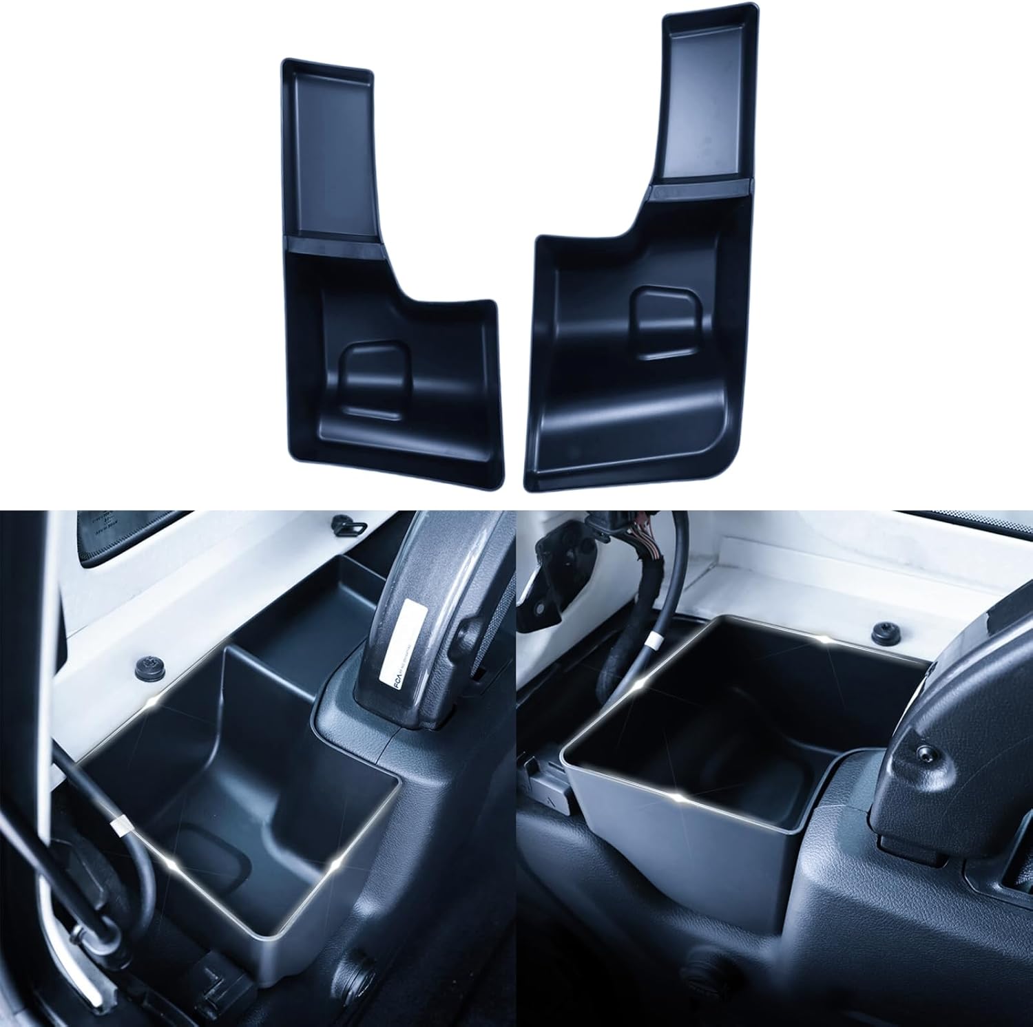 Trunk Rear Wheel Well Storage Organizers Compatible with 2018-2023 Jeep Wrangler JL, Rear Storage Bin Box Tray, 2Pack