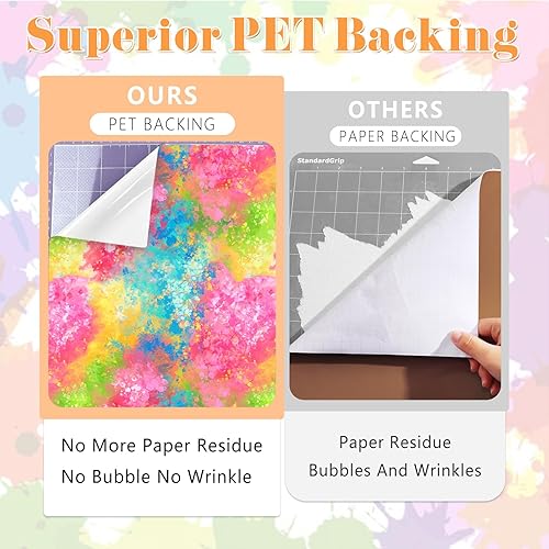 Miniatura 4 de HTVSTD Colorful Splash - Vinilo permanente  16 hojas de 12 x 10 pulgadas de vinilo adhesivo permanente para tazas y decoraciones, vinilo