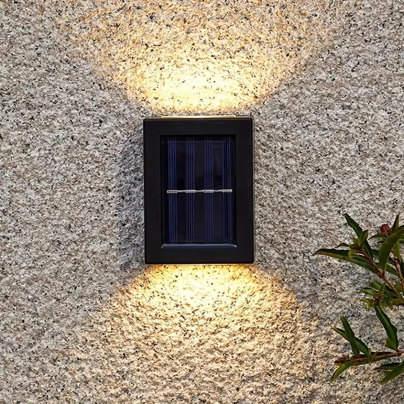 Image of KoFee Solar Wall Light Exterior Porch Lights Fence Fixture Deck Patio Decor Water Resistant Modern Sconce for Outdoor Backyard Garden (Pack of 1)