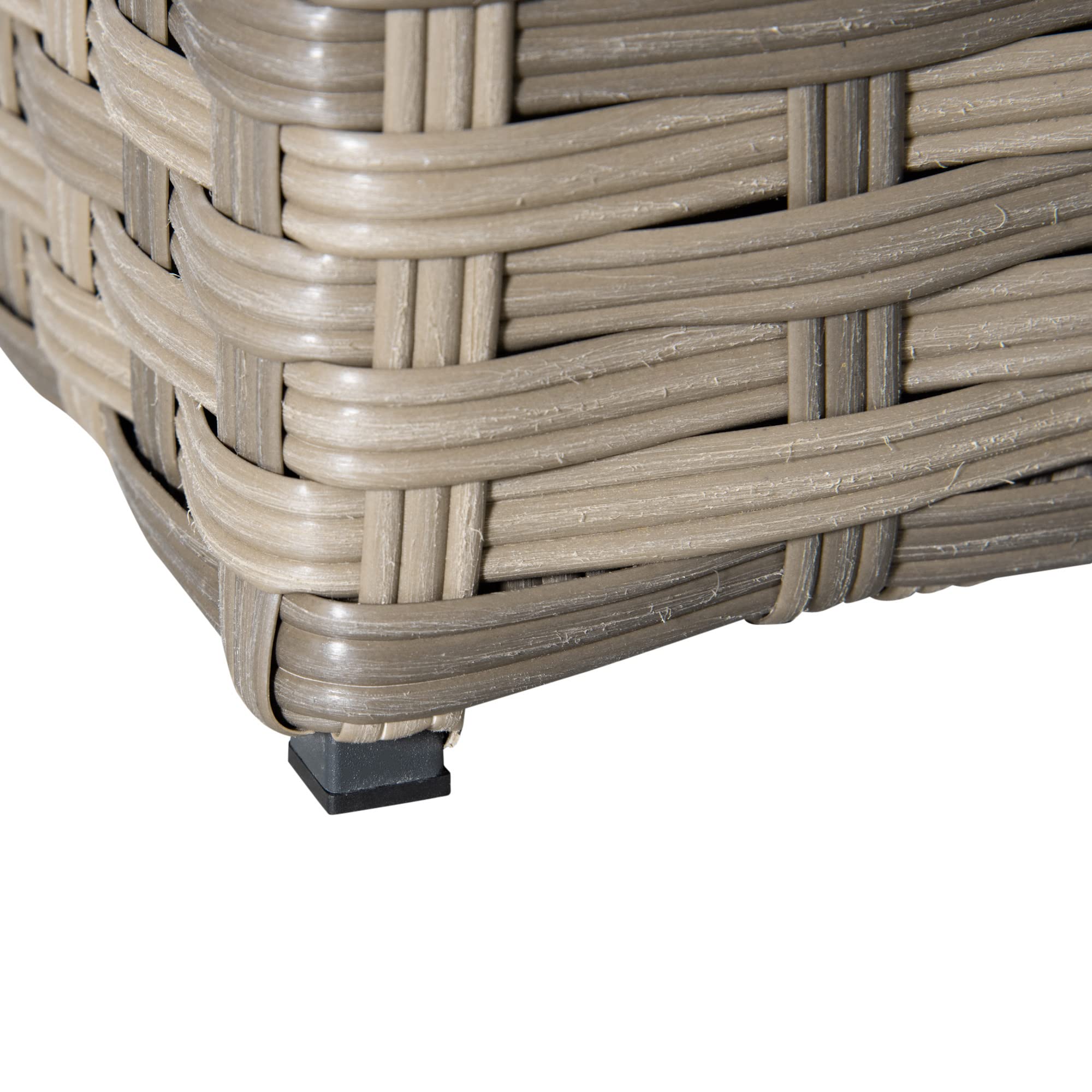 Outsunny Set Mobile da Giardino 6 Pezzi in Rattan PE, Salotto con Divano 3 Posti, 2 Poltrone, 2 Sgabelli e Tavolo, Cuscini Sfoderabili, Grigio