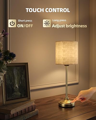 Miniatura 5 de Lámpara de mesa inalámbrica, 8000 mAh, regulable, luz ambiental, 2700 K, control táctil, portátil, LED, inalámbrica, recargable, funciona con pilas,