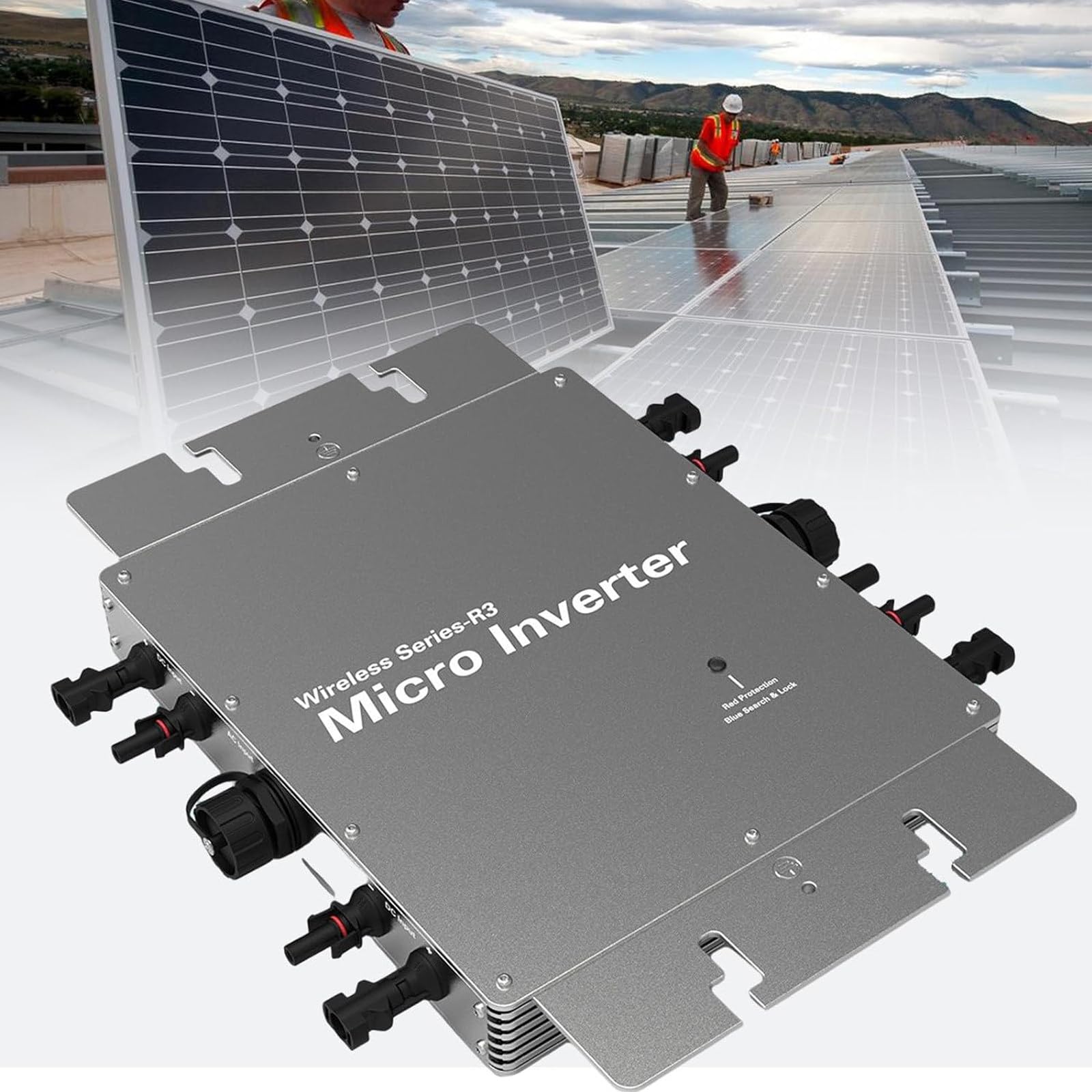 Micro onduleur Solaire 300w/350w/600w/700w/1200w/1400w/1600w/2000w/2400w/2800w, onduleur de réseau étanche Mppt avec Surveillance WiFi par téléphone Portable,2800W