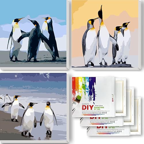 Miniatura 8 de SANWEITU Pintura de Halloween por número para principiantes, lienzo enmarcado por número para adultos, pintura de calabaza de Halloween para