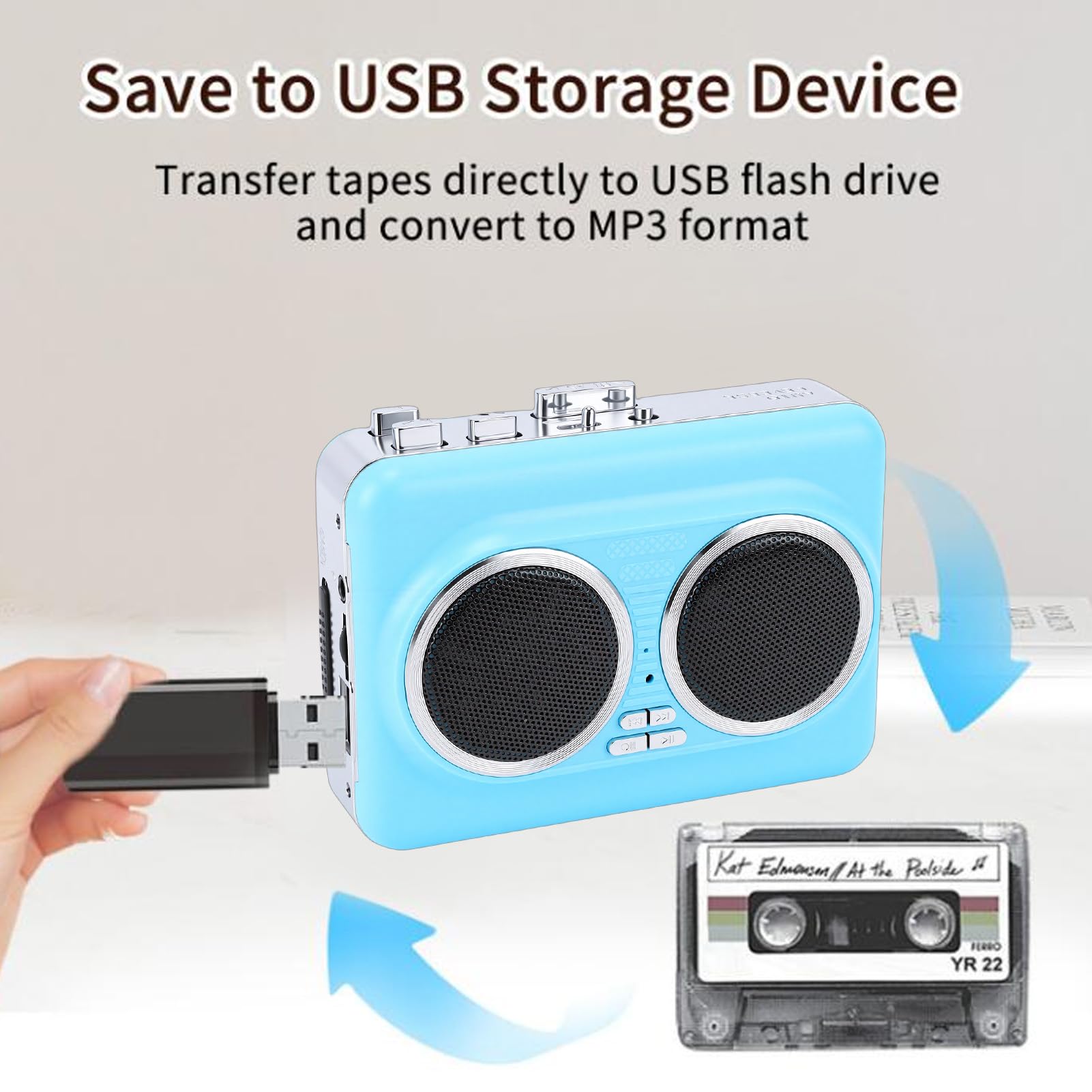 Cassette Tape Player with Dual Speakers