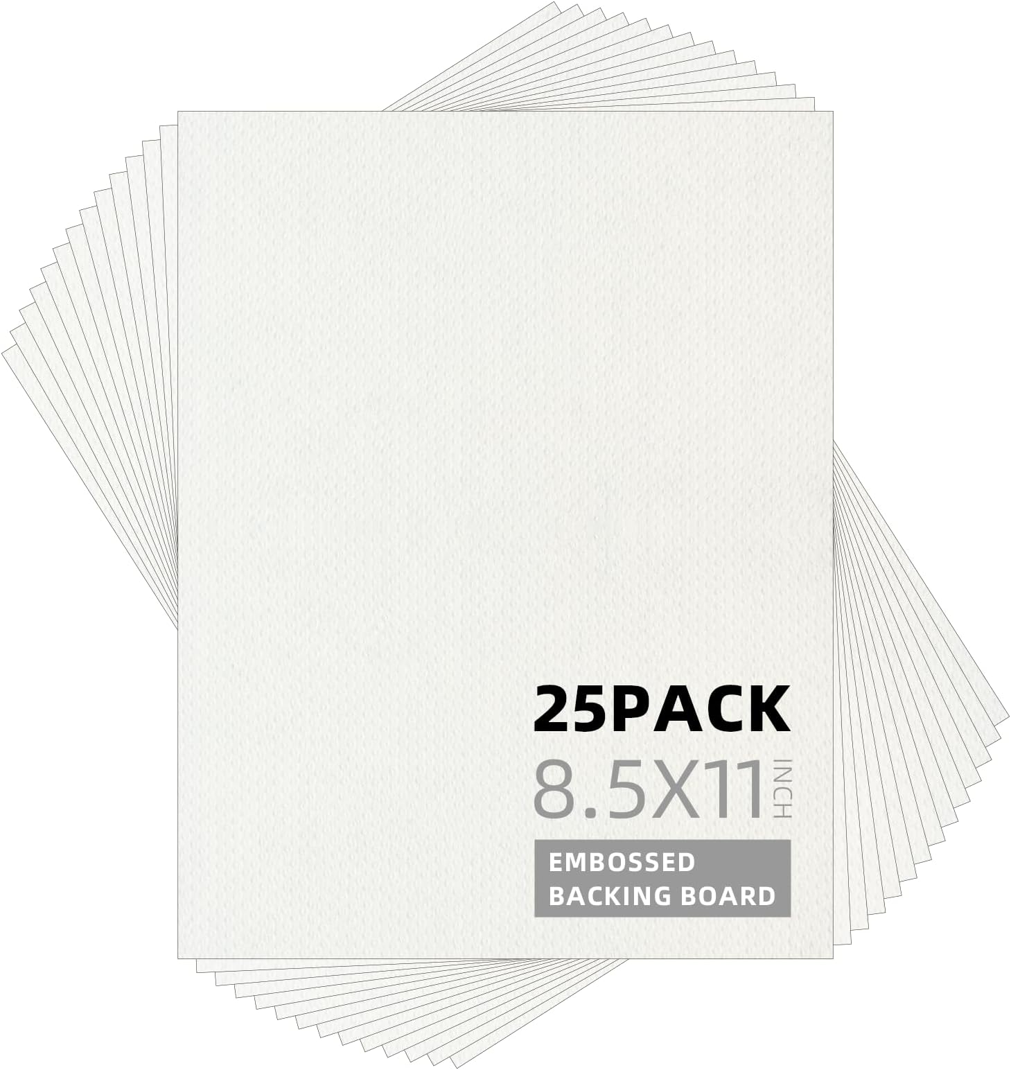 Somime 25 Pack Embossed Backing Boards Only, 8.5x11 Uncut White Mat Board, Acid Free Backer Boards Ideal for Photos, Pictures, Prints, Frames, and Artwork