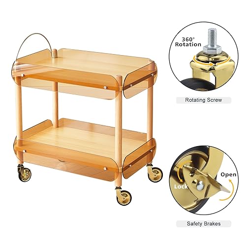 Miniatura 4 de Rueda giratoria de vástago dorado de 3 pulgadas, ruedas para carrito de restaurante de hotel, suave y silencioso. 4 sin freno, vástago roscado de