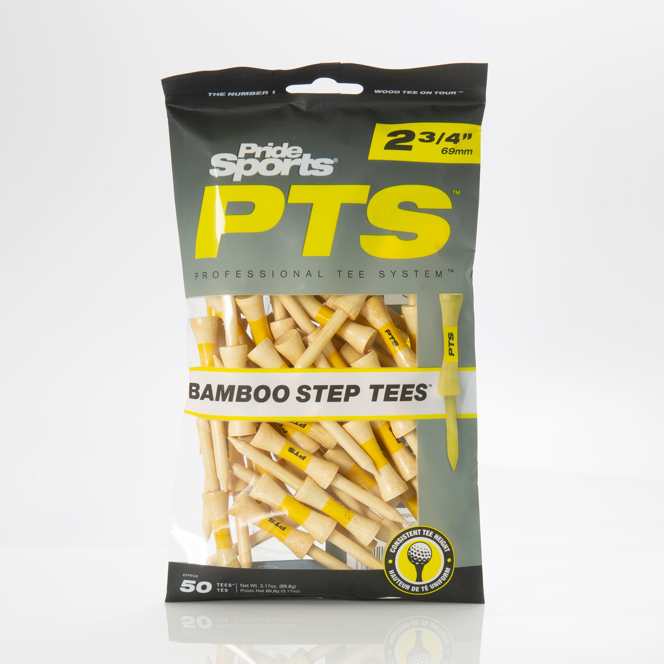 Pride Sports Professional Tee System Step Tees (2 3/4", Bamboo, 50pk)