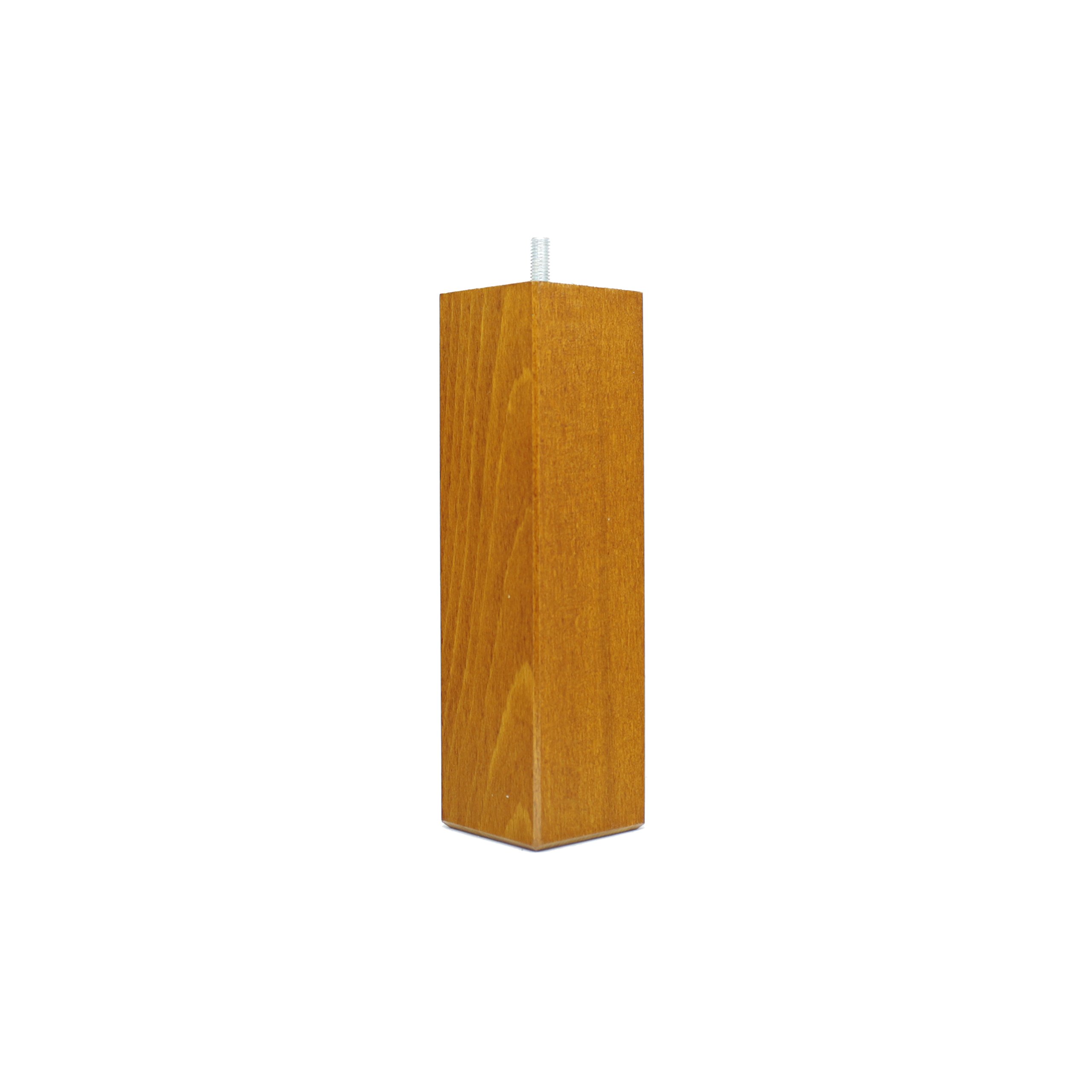 La Fabrique de Pieds – Set of 4 Wooden Bed Legs, Square, Wood, Teinte Merisier, 20 x 5,5 x 5,5 cm