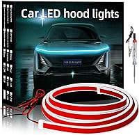 Vista 10 de YM E-Bright Luces LED exteriores para capó de automóvil, tira de luz impermeable de escaneo dinámico de arranque, kit de haz de capó, escáner