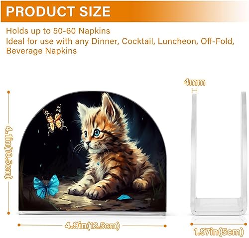 Miniatura 3 de Servilletero de mariposa para mesa, acrílico vertical antideslizante dispensador de papel de seda independiente para cocina, restaurante, decoración