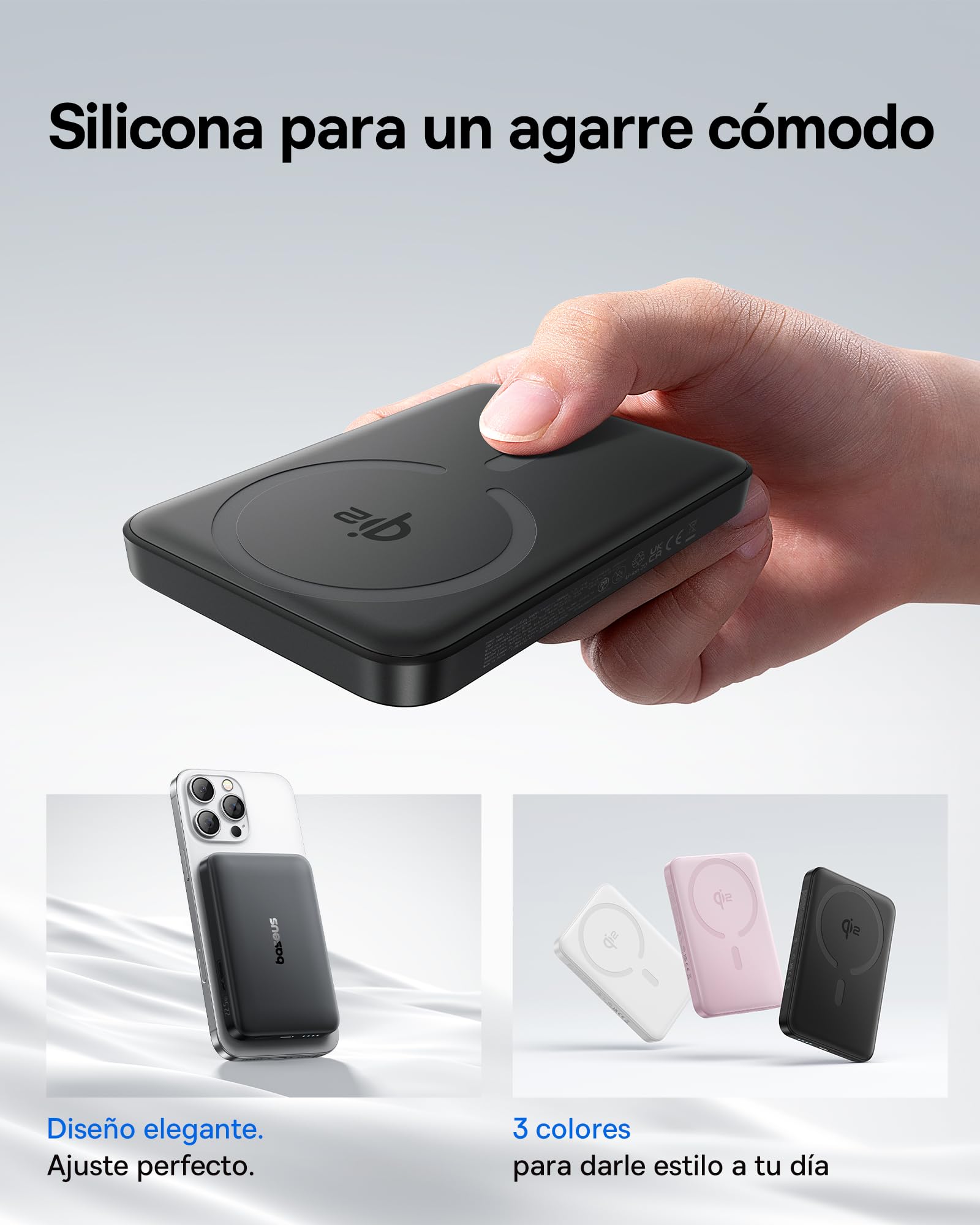 OS-FunderFill FM12 Qi2 Batterie externe magnétique 10 000 mAh 22,5 W Noir (un seul câble USB-C vers USB-C, 20 V/3 A, 30 cm, noir)
