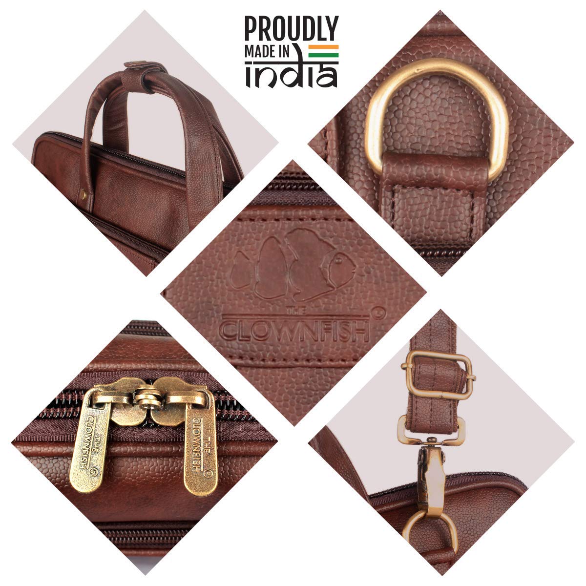 THE CLOWNFISH Richard Series Faux Leather 14 inch Laptop Bags,Laptop Bags for Men, Briefcase, (Mahogany) 29 7180uJeheHL. SL1200