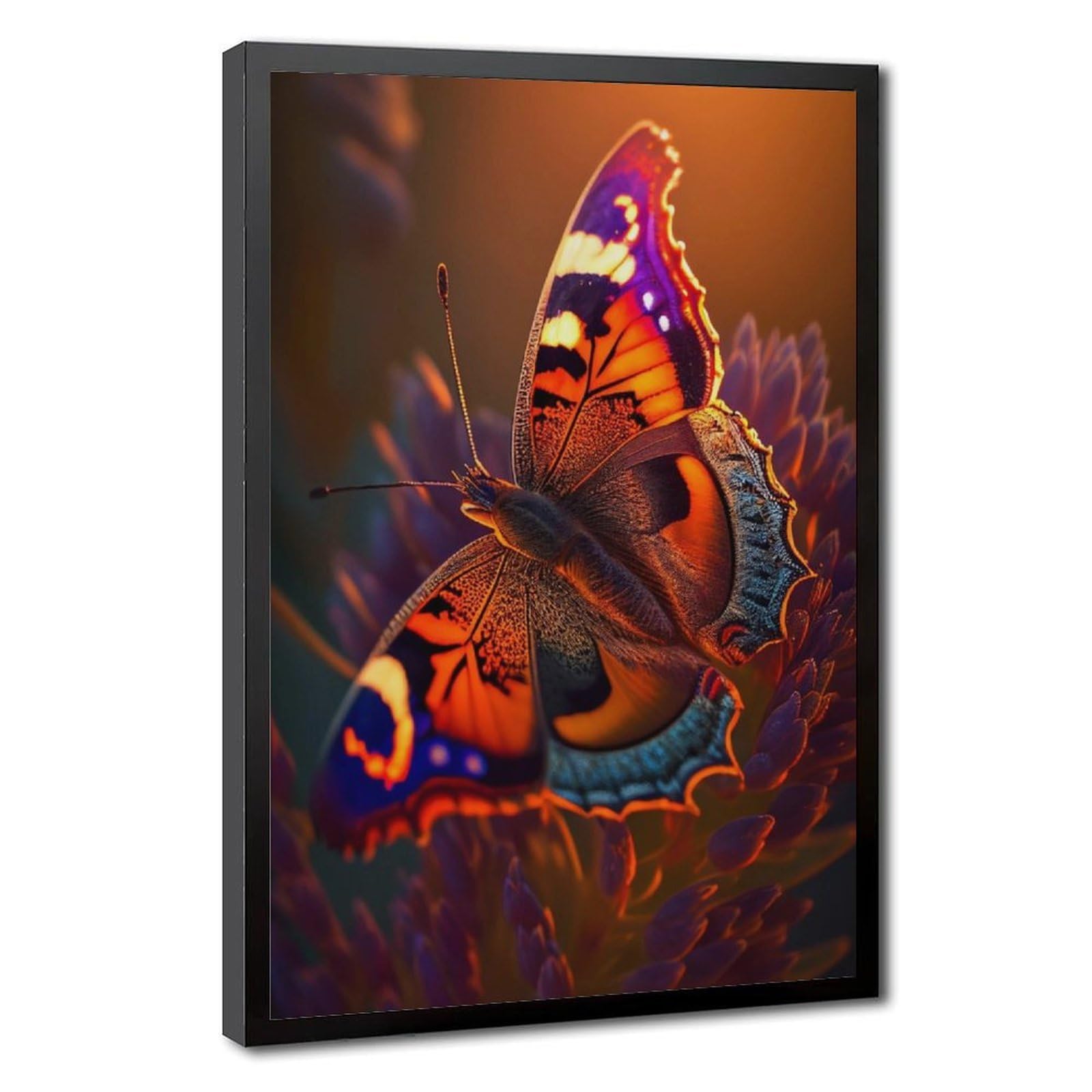 Bareronor Butterfly Vibrant Insect Canvas Poster for Bedroom Decor Gift