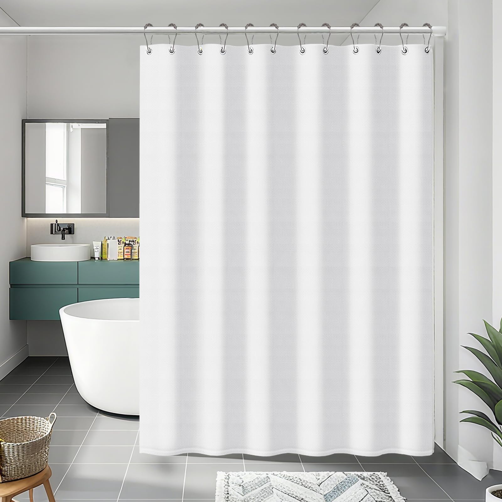 Uniclife White Shower Curtain - Image 2