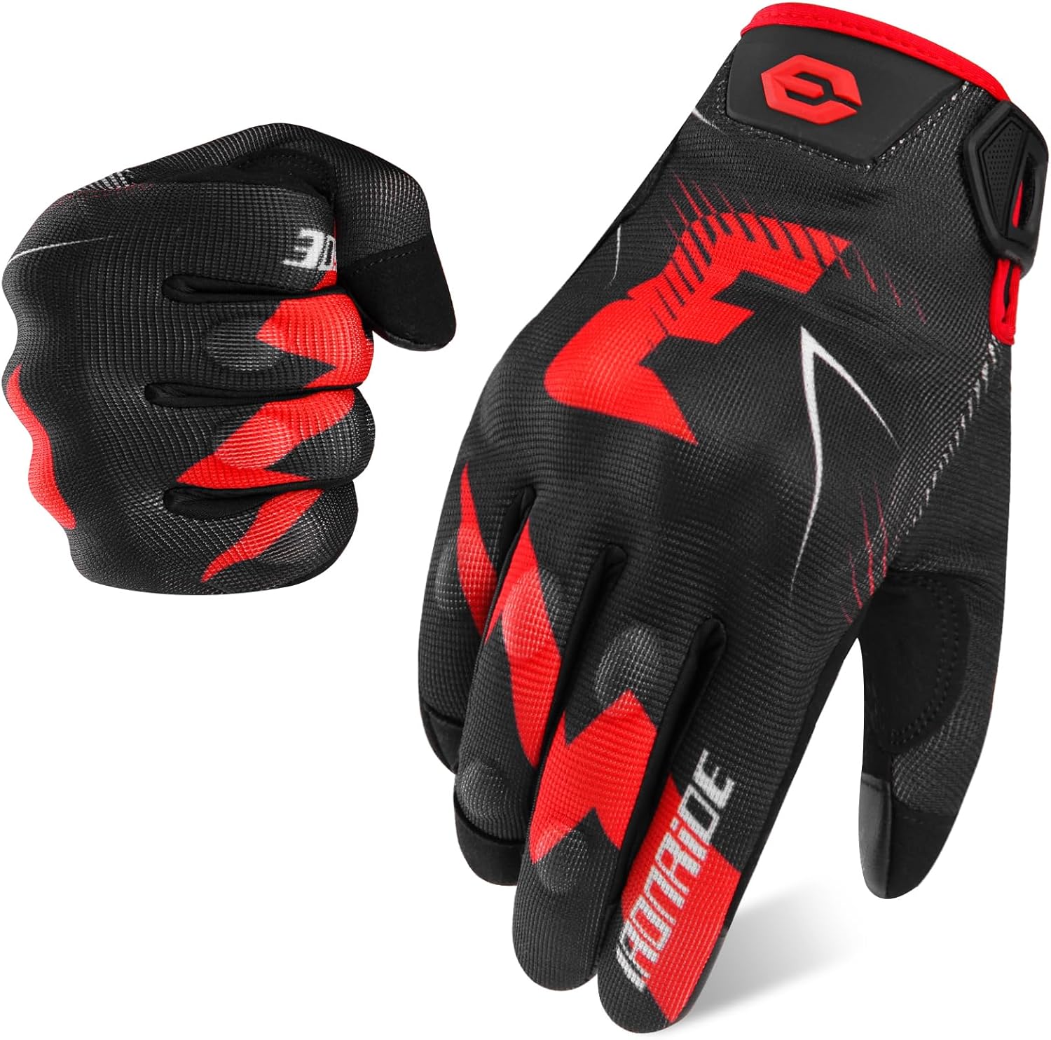 Motorcycle Gloves for Men, Lightweight Waterproof&Touch Screen Unlock,Elastic Comfortable,All-Season Motocross Gloves for Off-Road/Motorcycle Racing