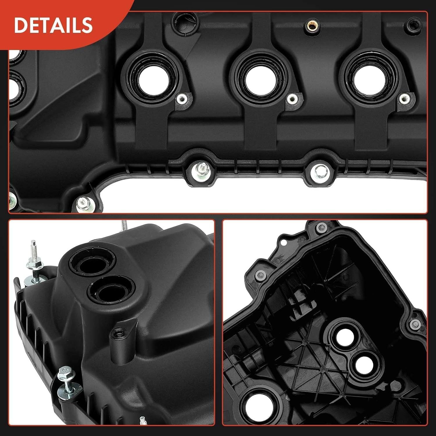 A-Premium Right Side Engine Valve Cover Compatible with 2011-2019 Ford F-150 Explorer Mustang Taurus Edge Lincoln MKX, 3.5L 3.7L Engine, with Gasket & Bolts, Replace # BR3Z6582G, BR3Z6582C