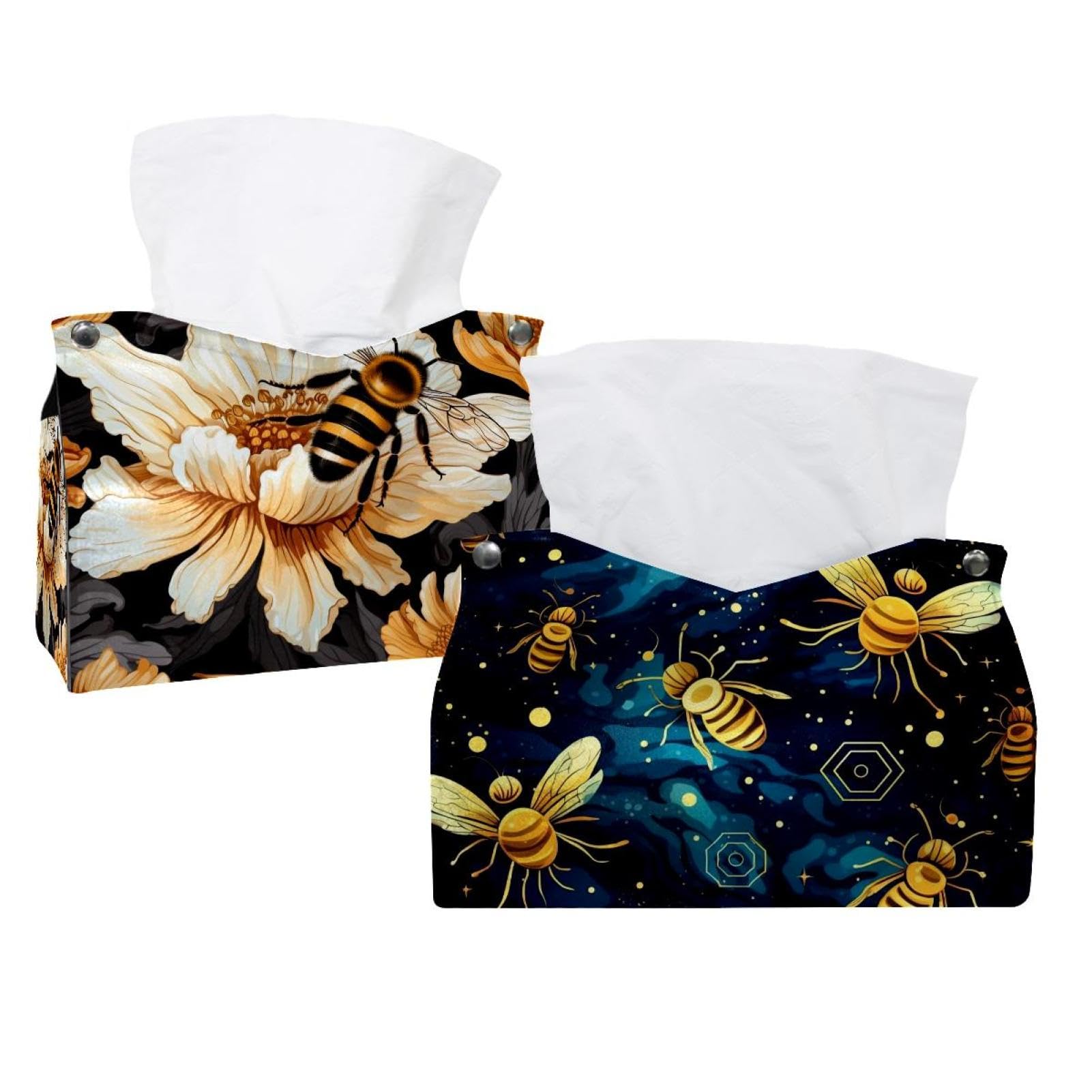 Boîte à mouchoirs abeille étoilée en lot de 2 au design exclusif pour la restauration