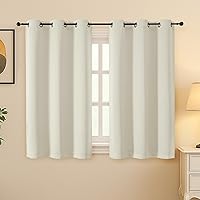 Vista 352 de Simplebrand Juego de 2 paneles de cenefa aguamarina para ventana de cocina de 14 pulgadas de largo, cortinas de oscurecimiento de habitación