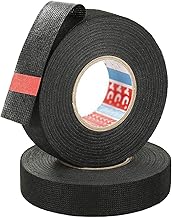 2Pcs Adhesive Fabric Cloth Tape 19mmx 15m Electrical Wires Noise Damping Cable Looms Tape Wiring Loom Tape for Car Motorcycle and Electricals (Black)