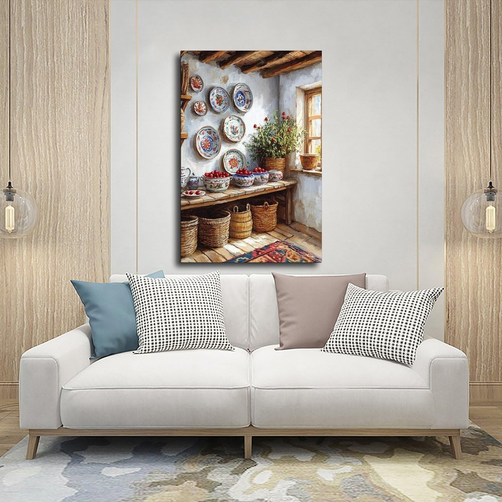 UTGN Granatapfel-Keramik-Poster auf Leinwand, Wandkunstdruck, Bild, Gemälde, 50 x 75 cm