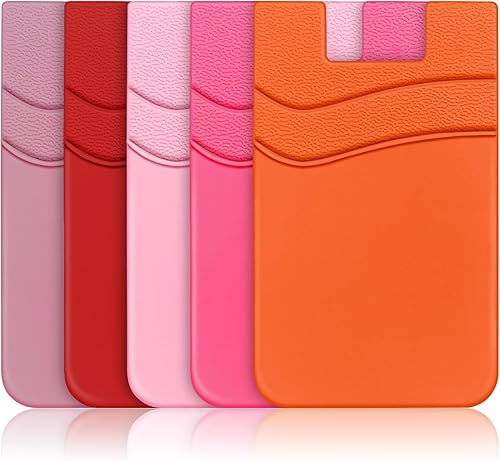 SHANSHUI Tarjetero para teléfono, cartera adhesiva de silicona, funda de bolsillo, para tarjetas de crédito de identificación para todos los