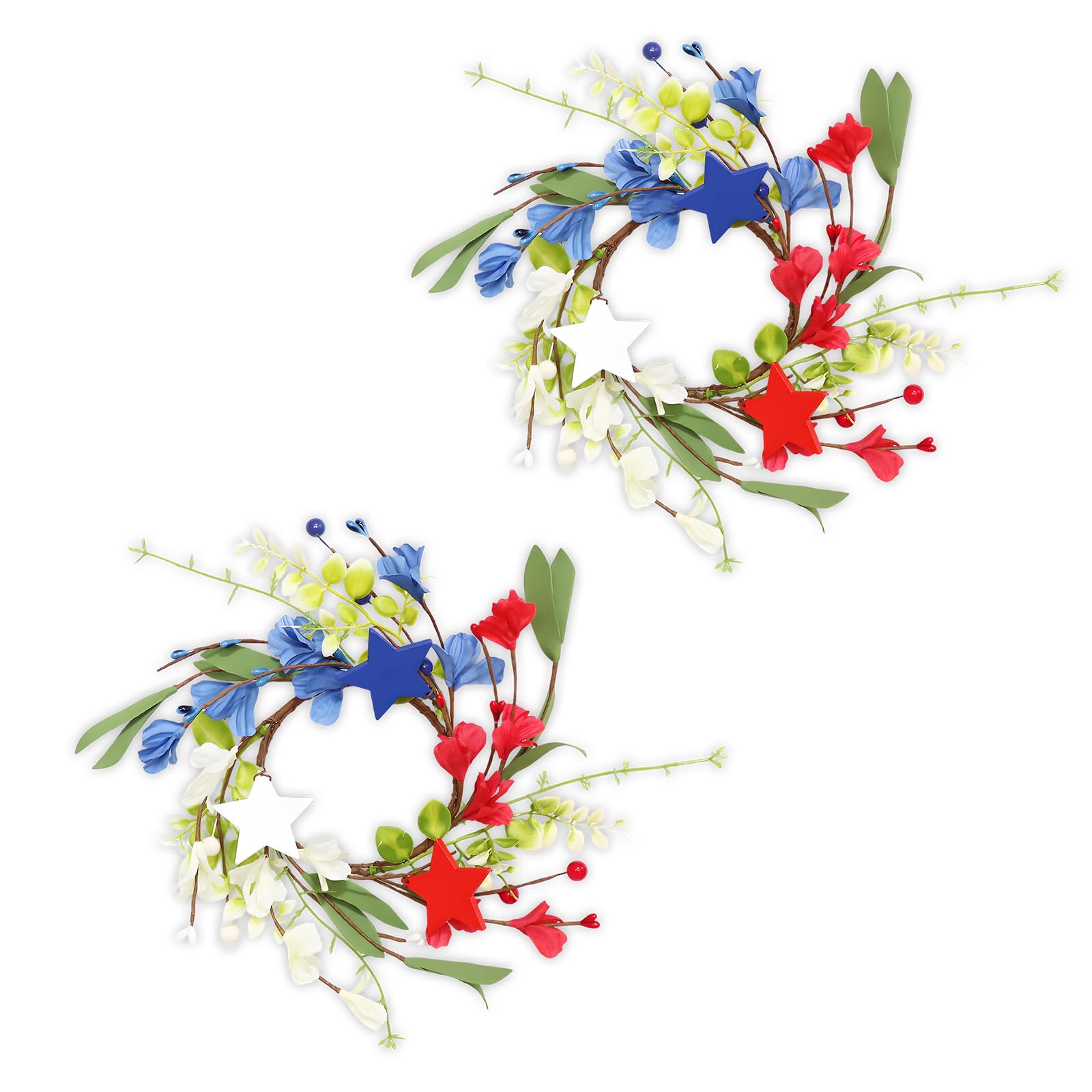 APGLSXY Patriotic Rings for Taper 4Th of July Red White and Blue Wreaths 250Th Independence Day Centerpieces Independence Day Wreath
