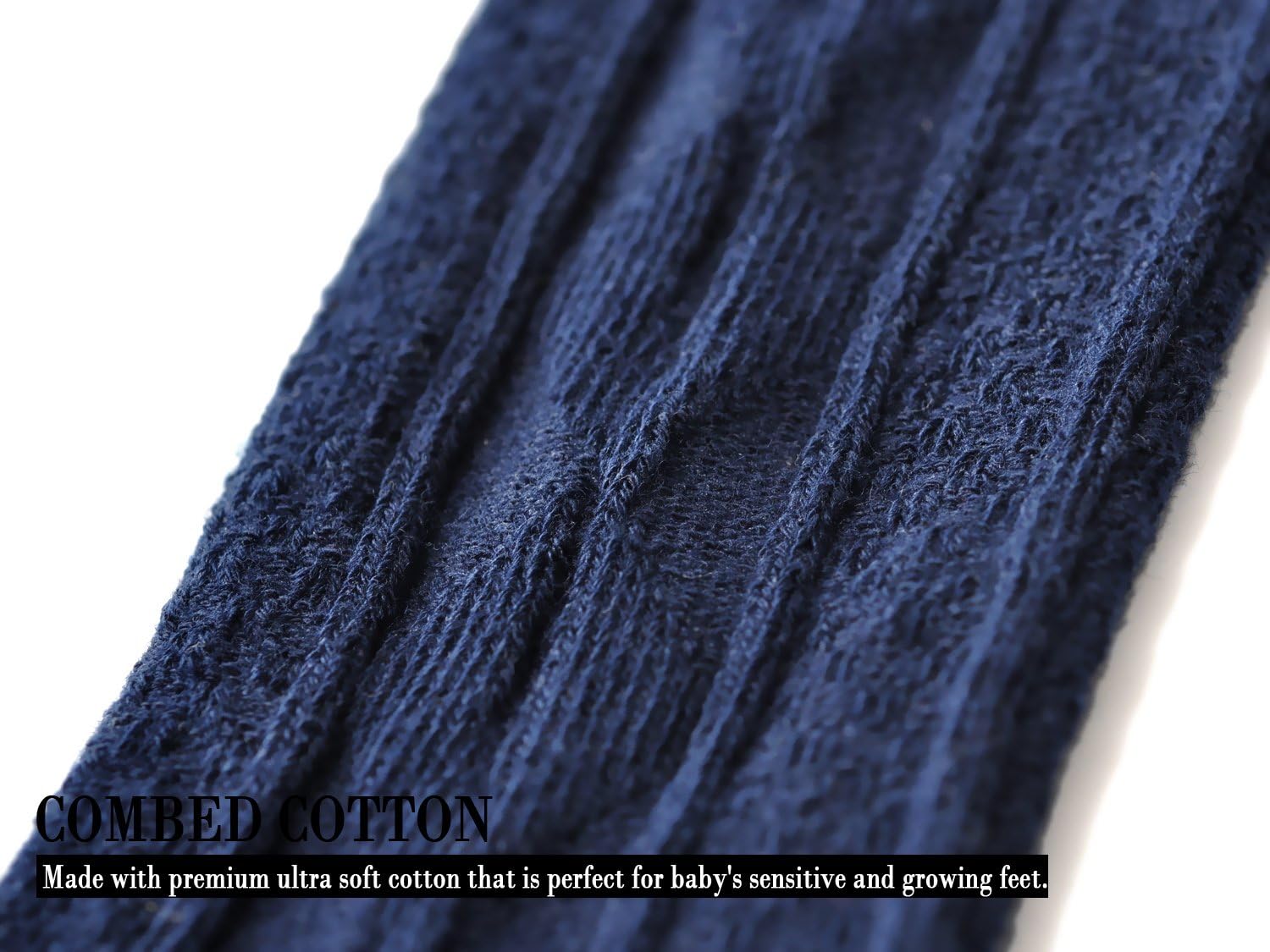 EPEIUS Baby Knee High Socks Seamless Cotton Cable Knit Socks for Girls Boys image 5