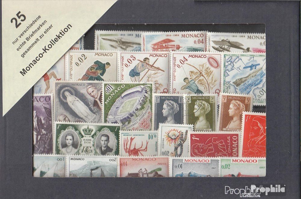 Prophila Collection Monaco 25 various stamps (Stamps for collectors)