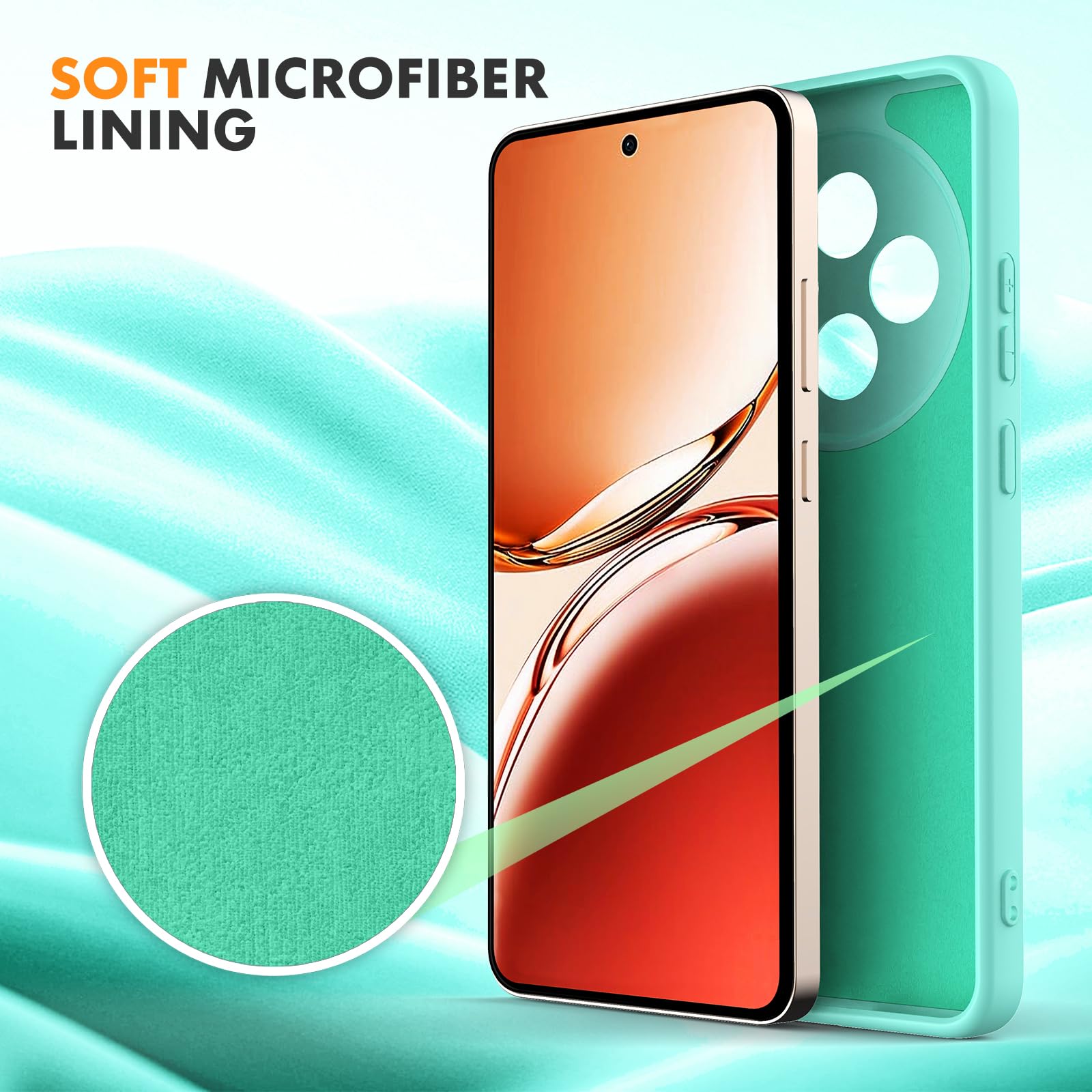 Byvuwiay Cover per OPPO Reno 12F / Reno 12 FS 5G, Morbida Silicone Liquida TPU Protettivo Ultra Slim Custodia Antiurto, Custodia Compatibile con OPPO Reno 12F / Reno 12 FS 5G - Verde chiaro